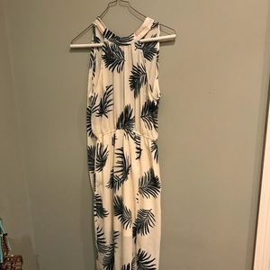 Dresses - Cream and Hunter Green Palm Leaf Maxi, Limelush Dresses - Cream and Hunter Green Palm Leaf Maxi, Limelush
